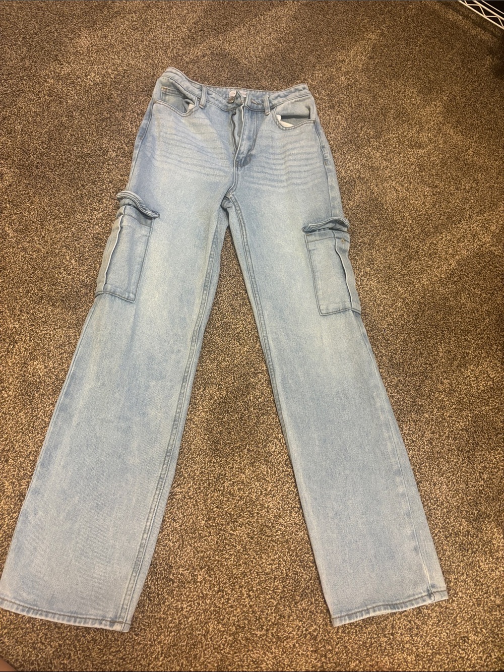 PacSun Light Blue Straight-Leg Cargo Jeans